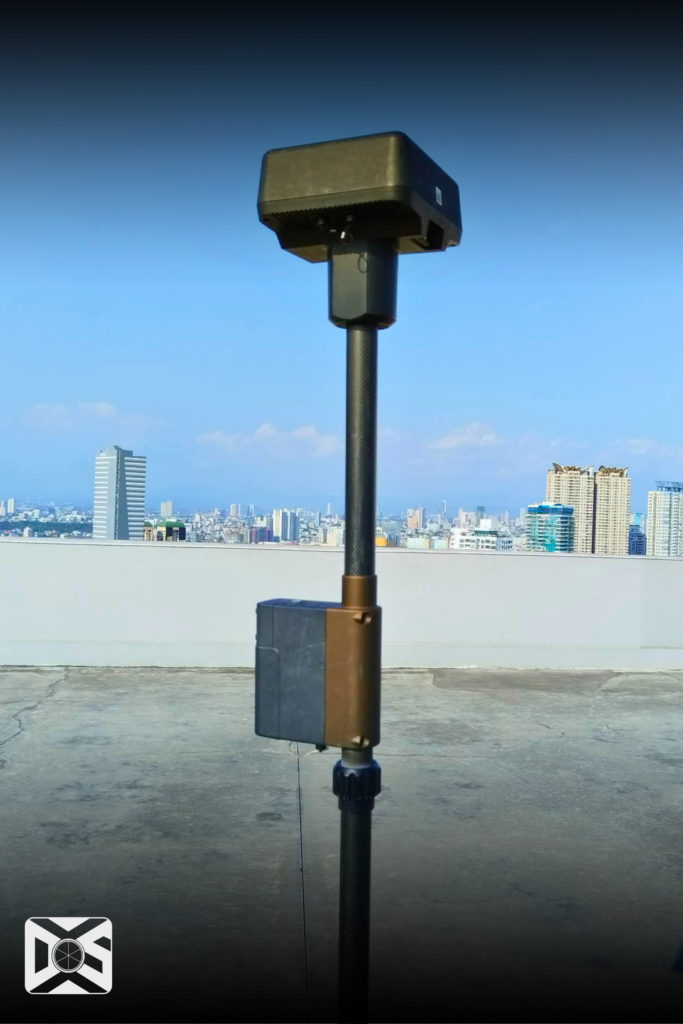 A DRTK-2 standing on a rooftop of a building